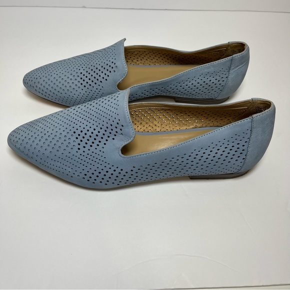 Naturalizer Lorna Blue Leather Slip On Flat Loafers - Picture 4 of 13